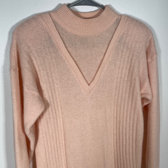 VTG Liz Claiborne Lambswool Angora Pastel Pink Cocktail Dress New Size S - Picture 4 of 11